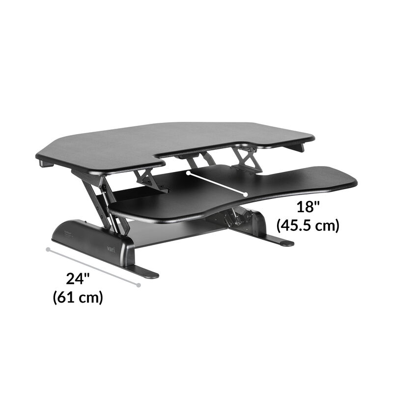VariDesk® Cube Corner® 36 base is 24 inches deep image number null