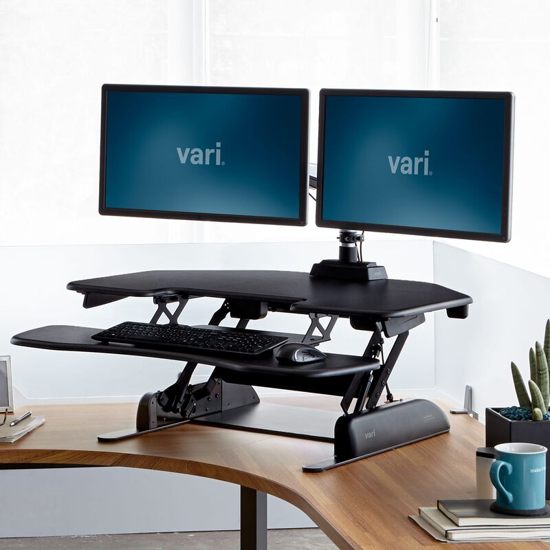VariDesk® Cube Corner® 36 in raised position at office image number null