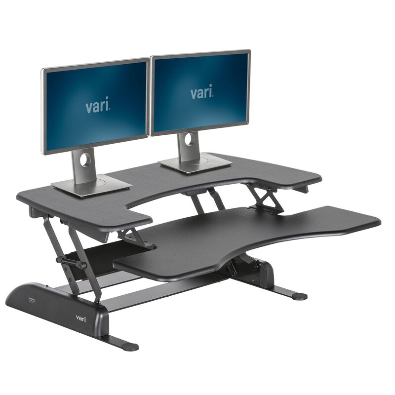VariDesk® Pro Plus™ 36 Black sit-stand desk converter in raised position image number null