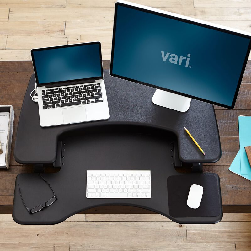 VariDesk® Pro Plus™ 36 Black sit-stand desk converter overhead view image number null