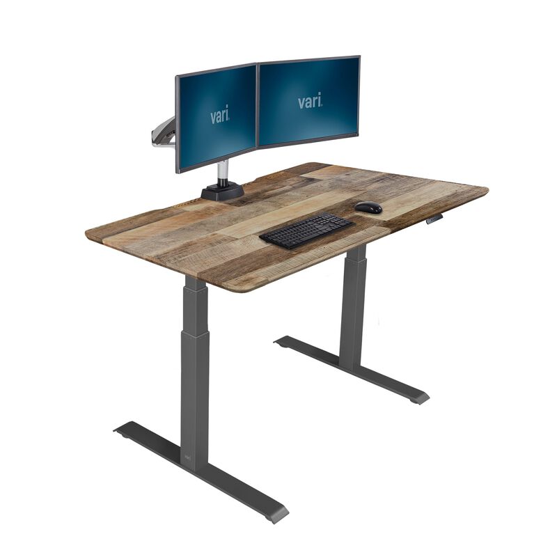 Electric Standing Desk 48x30 Reclaimed Wood in raised position image number null