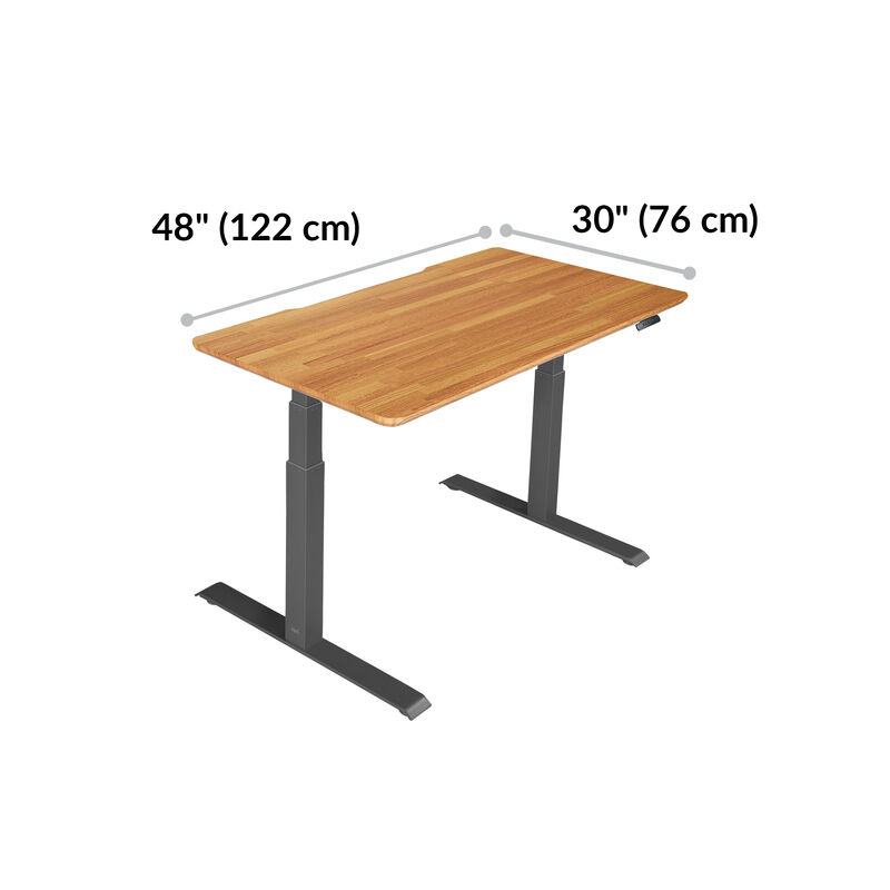 Electric Standing Desk 48x30 Butcher Block is 30 inches deep and 48 inches wide image number null