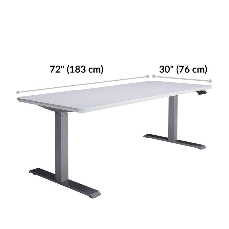 Electric Standing Desk 72x30 is 72 inches wide and 30 inches long  image number null