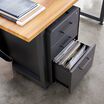 File Cabinet Slate under desk with bottom drawer open