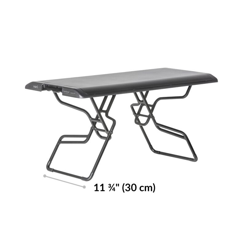 VariDesk® Laptop 30™ Black base is 11.75 inches deep image number null