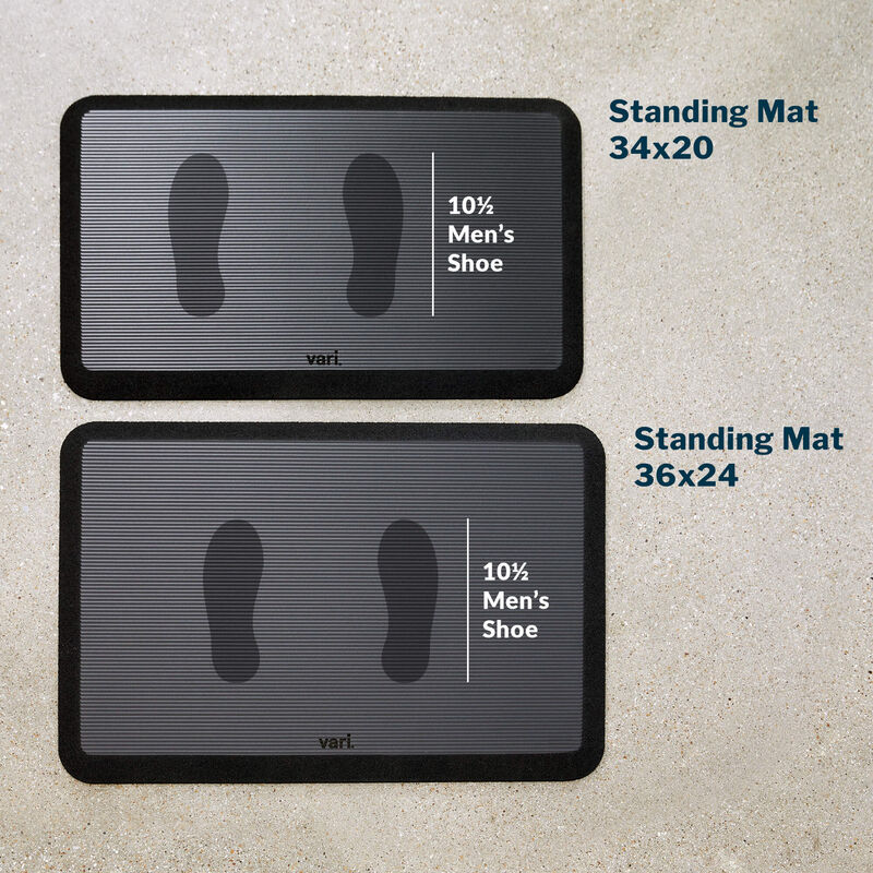 Standing mat 34 by 20 with a mens size 10 and a half shoe print image number null