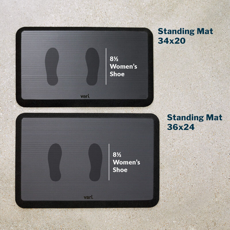 Standing mat 34 by 20 with a womens size 8 and a half shoe print image number null