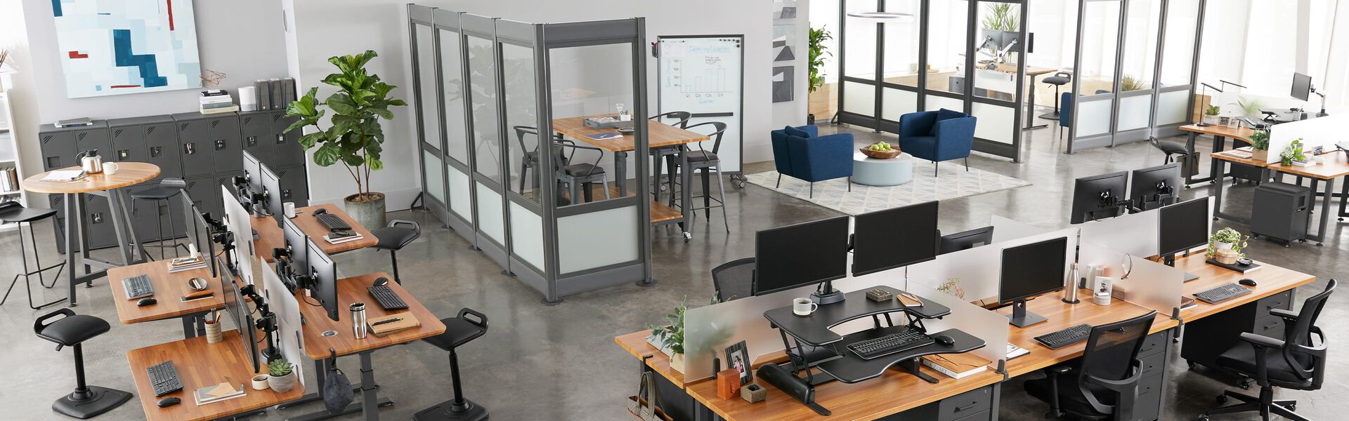 Open office as seen from above with Vari product