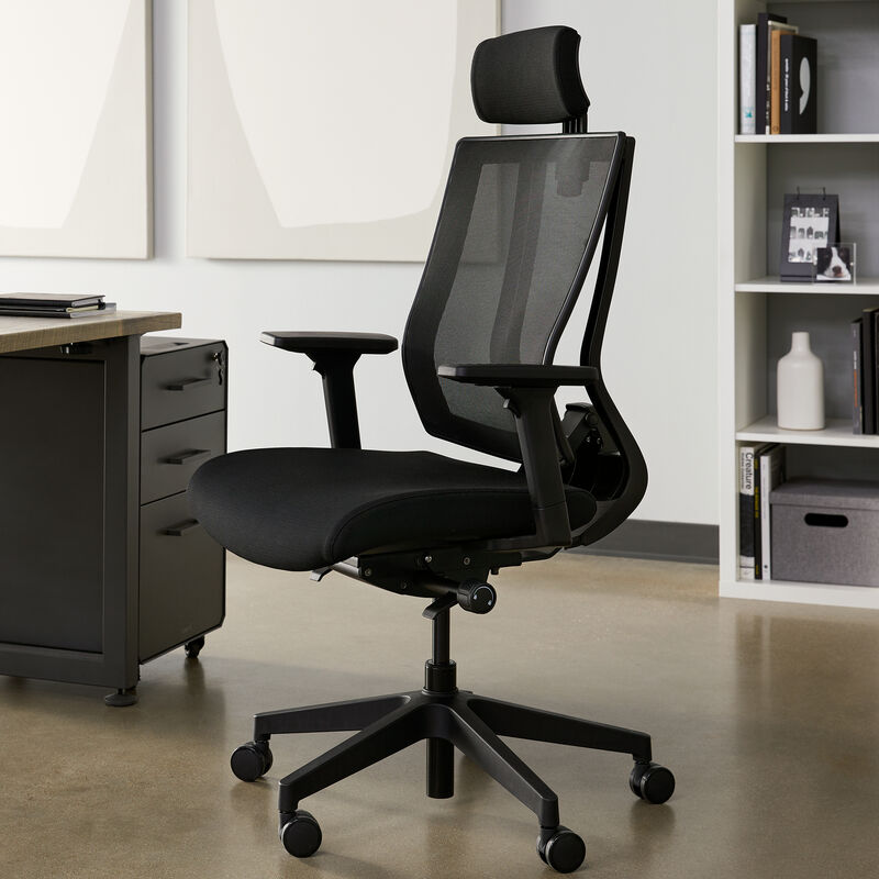 vari task chair with headrest in office image number null